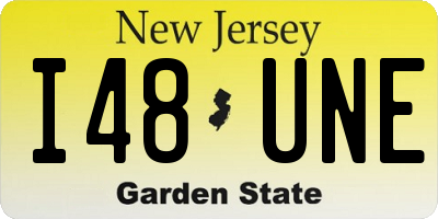NJ license plate I48UNE