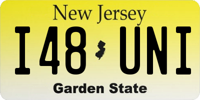 NJ license plate I48UNI