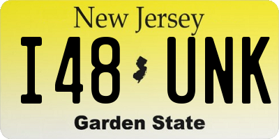 NJ license plate I48UNK