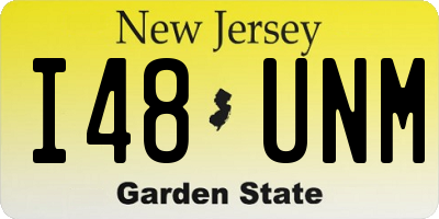 NJ license plate I48UNM