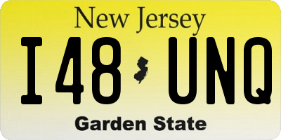 NJ license plate I48UNQ