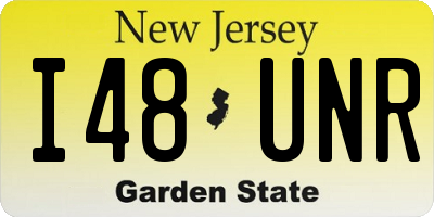 NJ license plate I48UNR