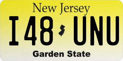 NJ license plate I48UNU