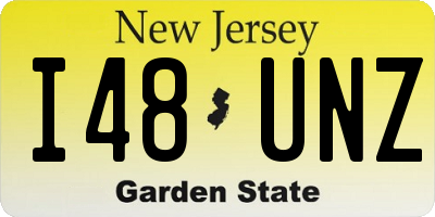 NJ license plate I48UNZ