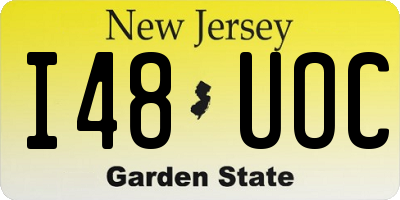 NJ license plate I48UOC