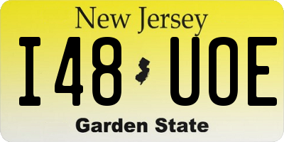 NJ license plate I48UOE