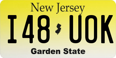 NJ license plate I48UOK