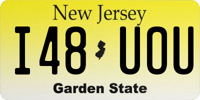 NJ license plate I48UOU