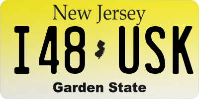 NJ license plate I48USK