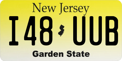 NJ license plate I48UUB