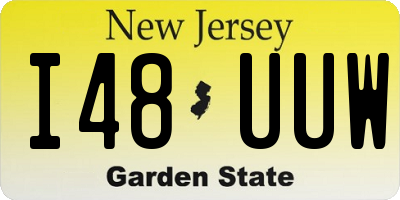 NJ license plate I48UUW