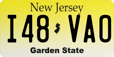 NJ license plate I48VAO