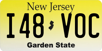 NJ license plate I48VOC