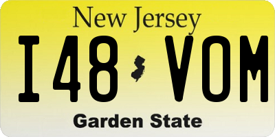 NJ license plate I48VOM