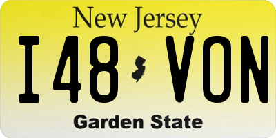 NJ license plate I48VON