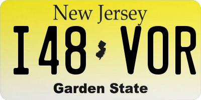 NJ license plate I48VOR