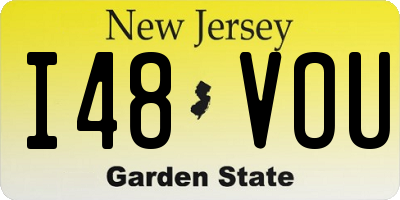 NJ license plate I48VOU
