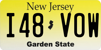 NJ license plate I48VOW