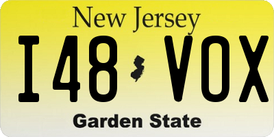 NJ license plate I48VOX