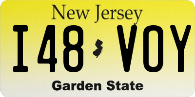 NJ license plate I48VOY