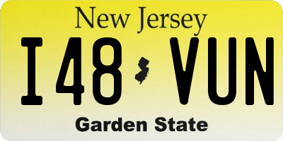 NJ license plate I48VUN
