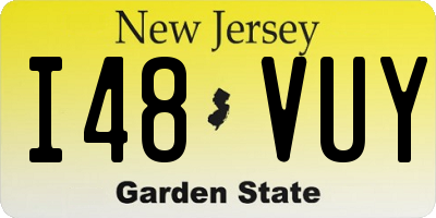 NJ license plate I48VUY