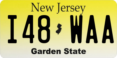 NJ license plate I48WAA