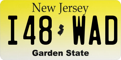 NJ license plate I48WAD