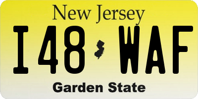 NJ license plate I48WAF