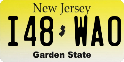 NJ license plate I48WAO