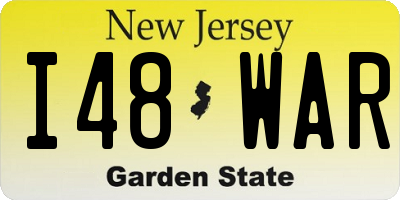 NJ license plate I48WAR