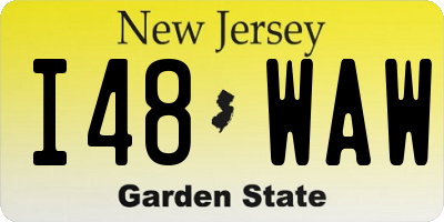 NJ license plate I48WAW