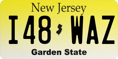NJ license plate I48WAZ
