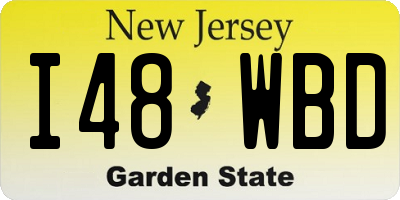 NJ license plate I48WBD