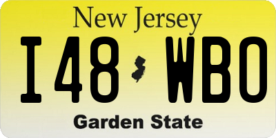 NJ license plate I48WBO