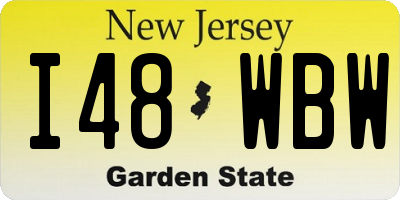 NJ license plate I48WBW
