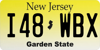 NJ license plate I48WBX
