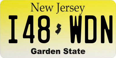 NJ license plate I48WDN