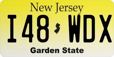 NJ license plate I48WDX