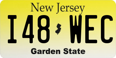 NJ license plate I48WEC