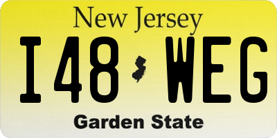 NJ license plate I48WEG