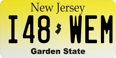 NJ license plate I48WEM