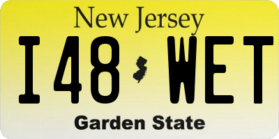 NJ license plate I48WET