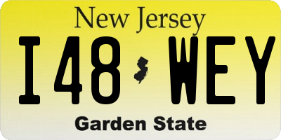 NJ license plate I48WEY
