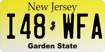 NJ license plate I48WFA