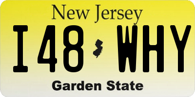 NJ license plate I48WHY