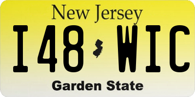 NJ license plate I48WIC