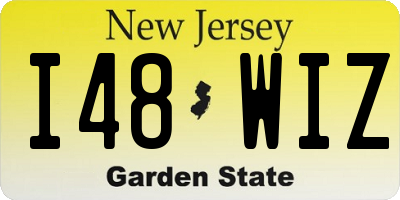 NJ license plate I48WIZ