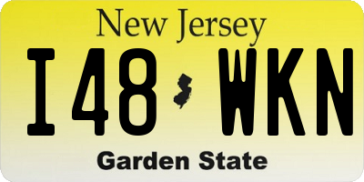 NJ license plate I48WKN