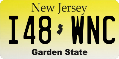 NJ license plate I48WNC